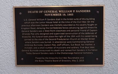 Death of General William P. Sanders Marker image. Click for full size.