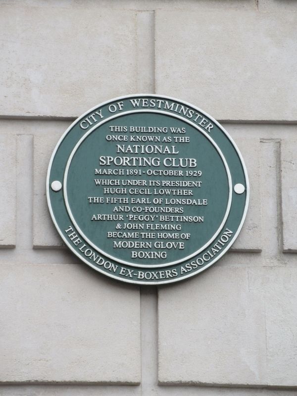National Sporting Club Marker image. Click for full size.