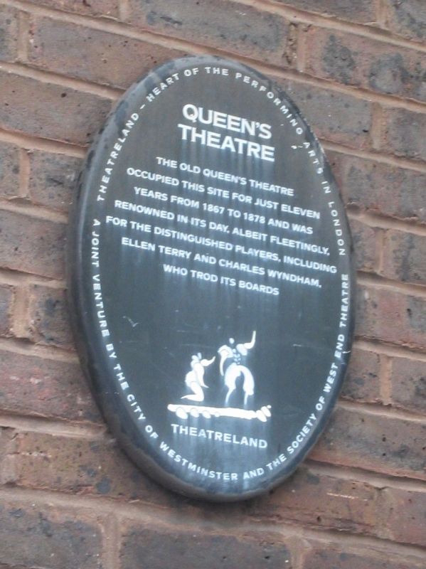 Queen’s Theatre Marker. Click for full size. Queen’s Theatre Marker image. Click for full size.