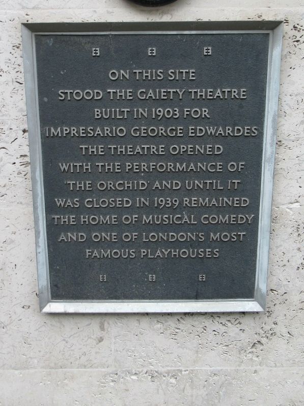Gaiety Theatre Marker. Click for full size. Gaiety Theatre Marker image. Click for full size.