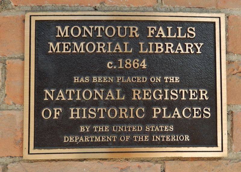 Montour Falls Memorial Library Marker image. Click for full size.