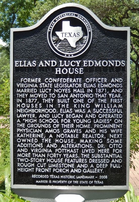 Elias and Lucy Edmonds House Marker image. Click for full size.