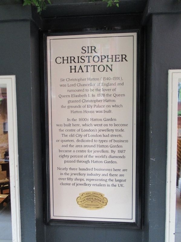 Sir Christopher Hatton Marker image. Click for full size.