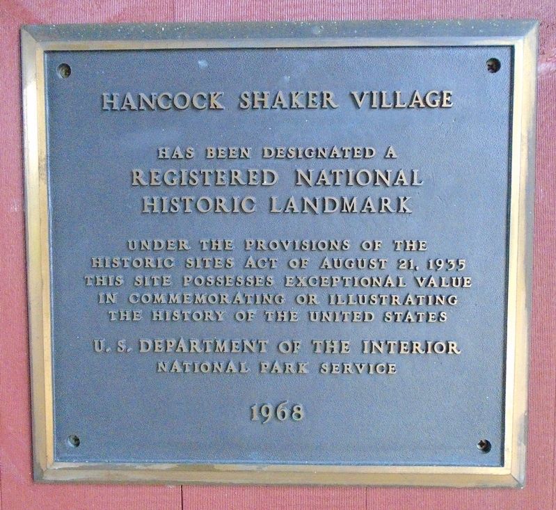 Hancock Shaker Village NHL Marker image. Click for full size.