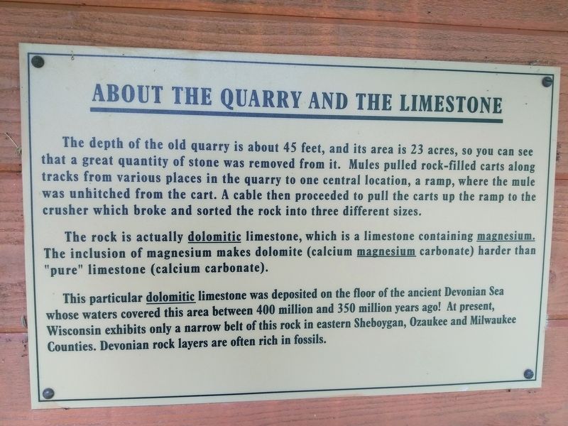 About the Quarry and the Limestone Marker image. Click for full size.