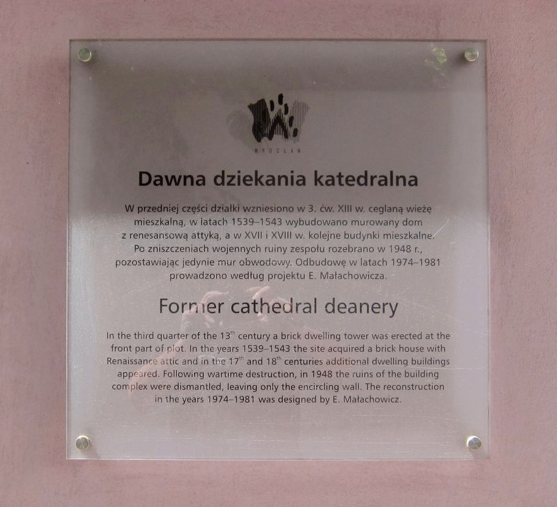 Dawna dziekania katedralna / Former Cathedral Deanery Marker image. Click for full size.