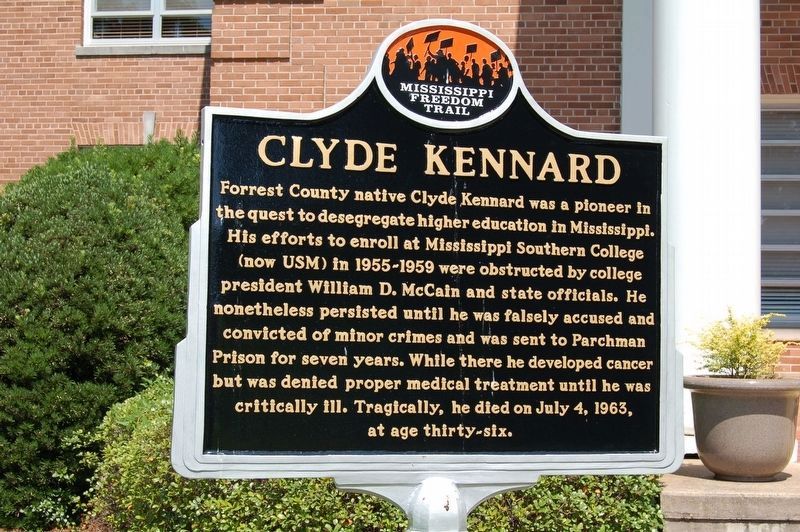 Clyde Kennard Marker. Click for full size. Clyde Kennard Marker image. Click for full size.