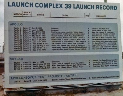 Launch Complex 39 Launch Record Marker image. Click for full size.
