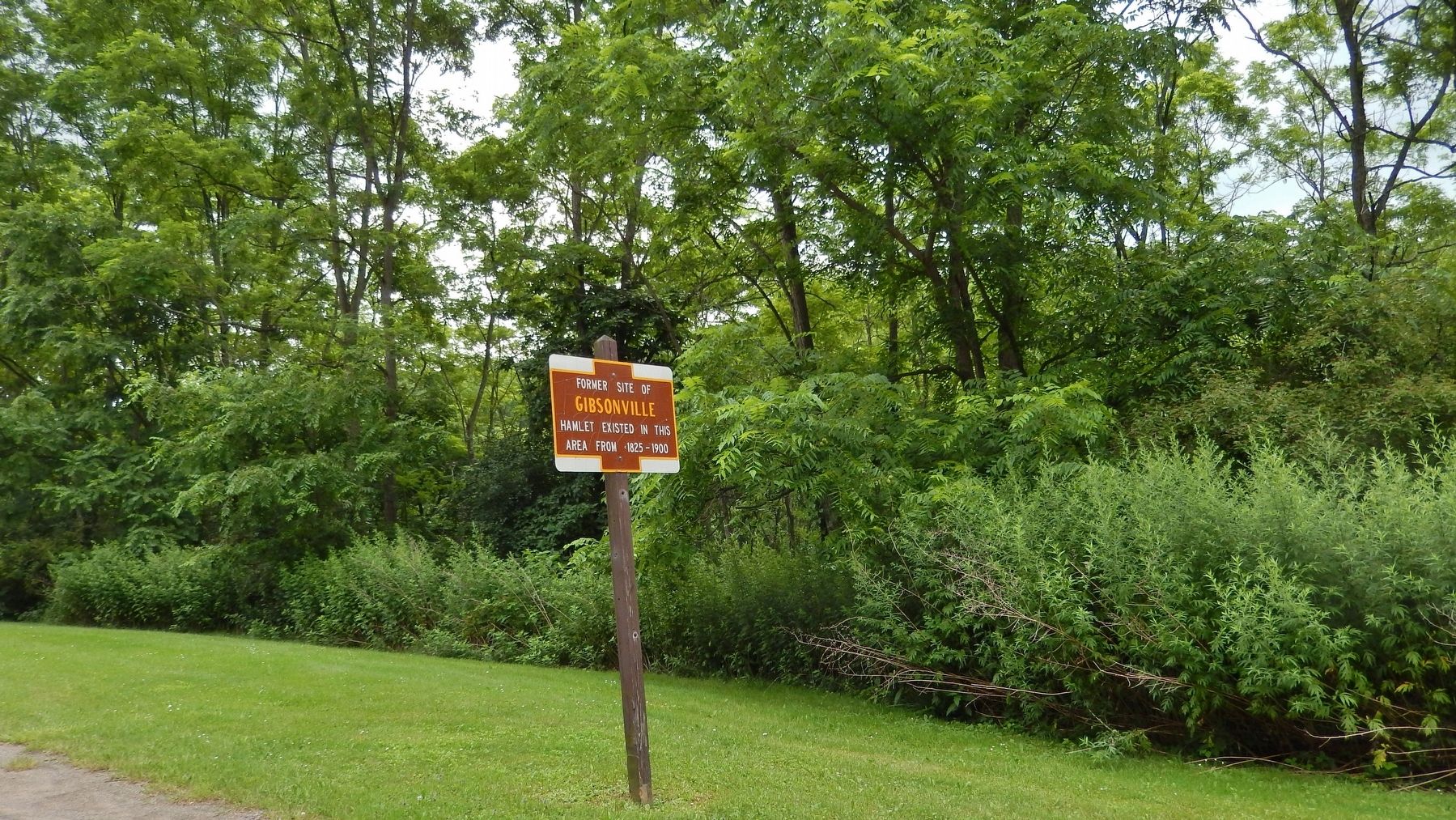 Former Site of Gibsonville Marker (<i>wide view</i>) image. Click for full size.