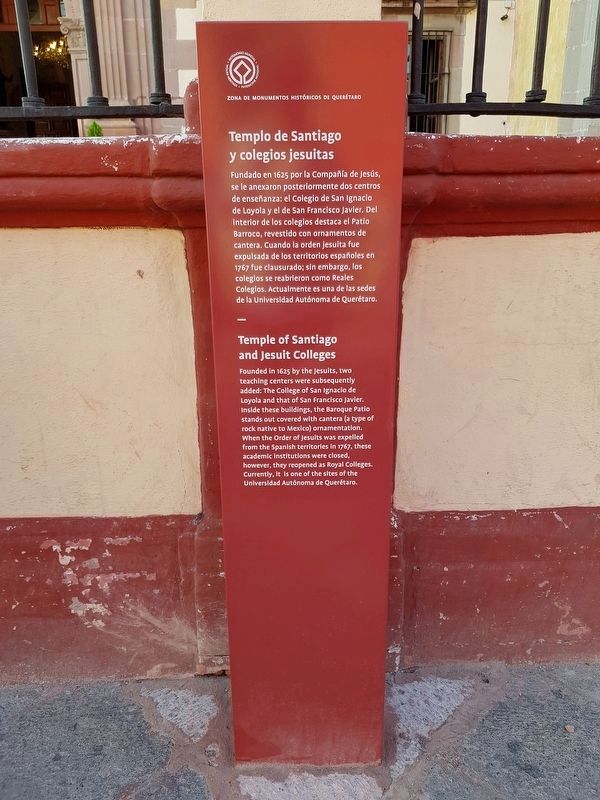 Temple of Santiago and Jesuit Colleges Marker image. Click for full size.