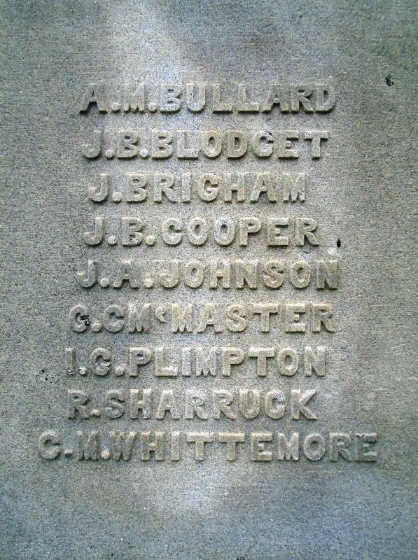 Civil War Soldier's Monument Honor Roll. Click for full size. Civil War Soldier's Monument Honor Roll image. Click for full size.