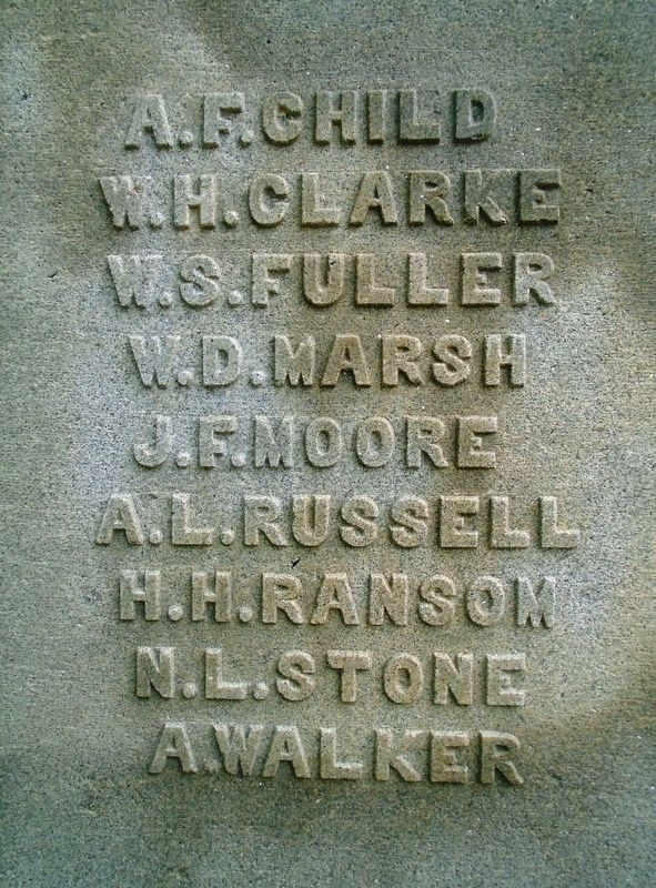 Civil War Soldier's Monument Honor Roll. Click for full size. Civil War Soldier's Monument Honor Roll image. Click for full size.