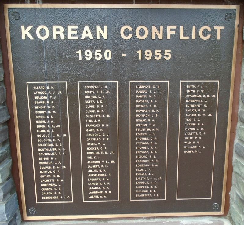 Sturbridge Honor Roll - Korean Conflict. Click for full size. Sturbridge Honor Roll - Korean Conflict image. Click for full size.