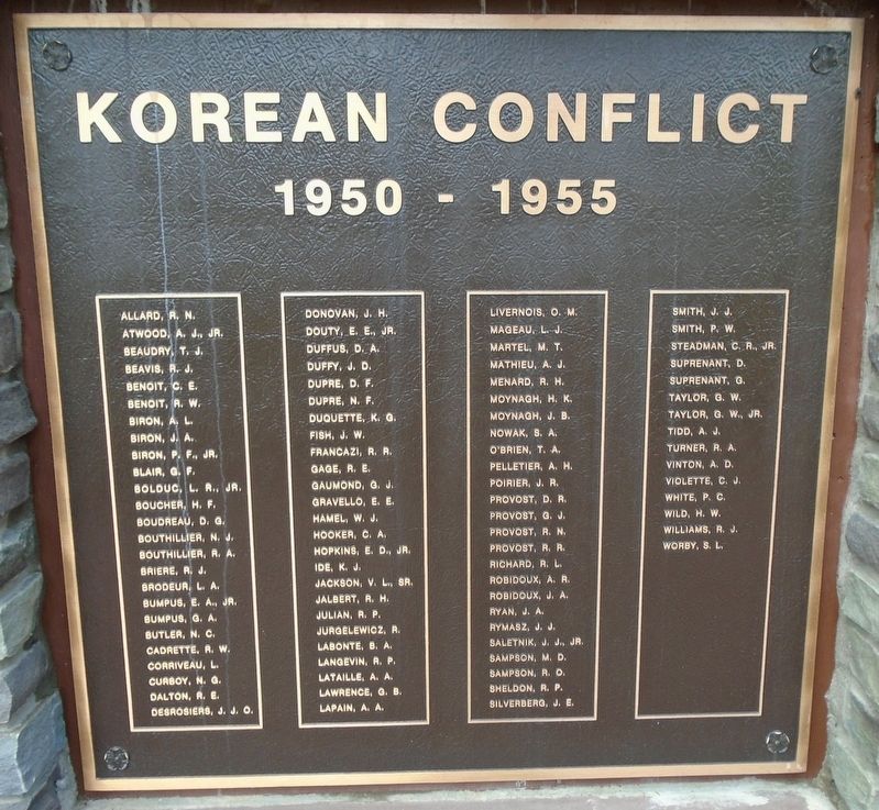 Sturbridge Honor Roll - Korean Conflict image. Click for full size.