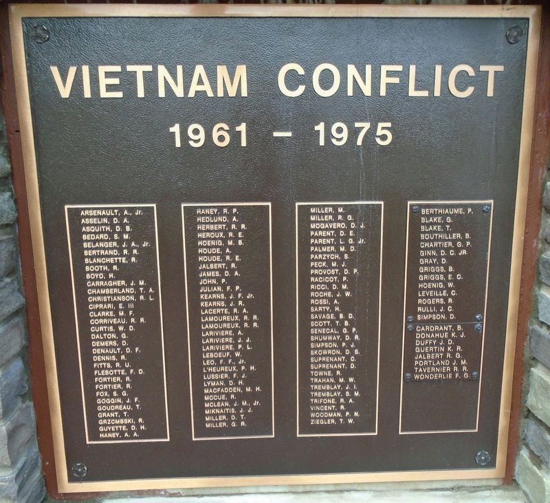 Sturbridge Honor Roll - Vietnam Conflict. Click for full size. Sturbridge Honor Roll - Vietnam Conflict image. Click for full size.