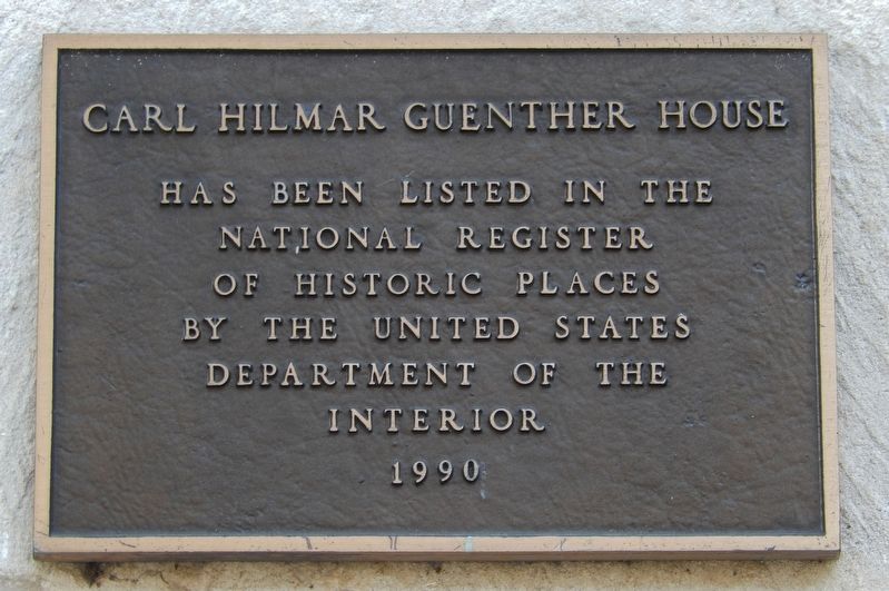 Carl Hilmar Guenther House Marker image. Click for full size.