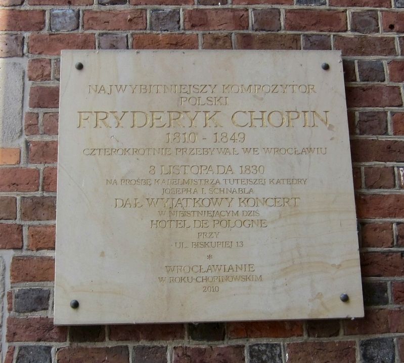 Fryderyk (Frederic) Chopin Marker image. Click for full size.