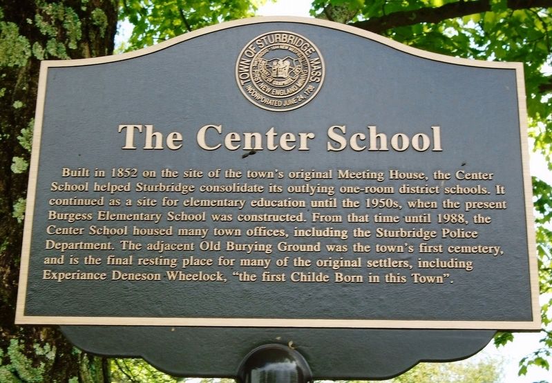 The Center School Marker image. Click for full size.