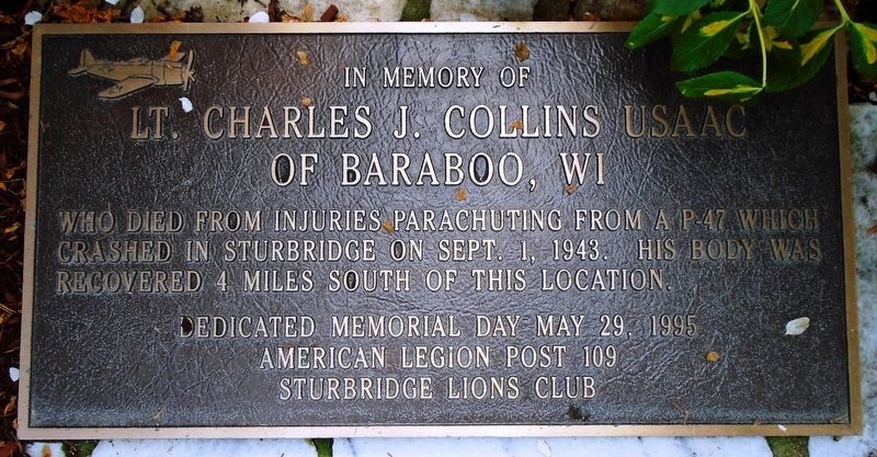 Lt. Charles J. Collins USAAC Memorial Marker image. Click for full size.
