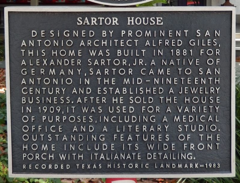 Sartor House Marker image. Click for full size.