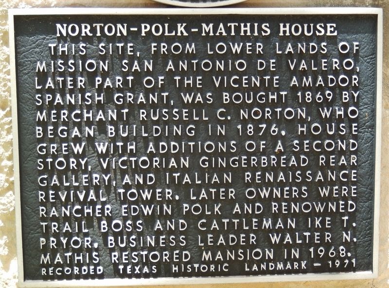 Norton-Polk-Mathis House Marker image. Click for full size.