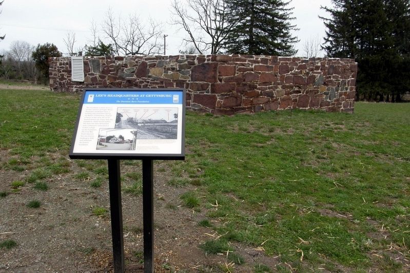 The marker and the Dustman Barn Foundation image. Click for full size.