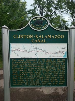 Clinton-Kalamazoo Canal Marker image. Click for full size.