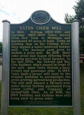 Yates Cider Mill Marker - Side 1. Click for full size. Yates Cider Mill Marker - Side 1 image. Click for full size.