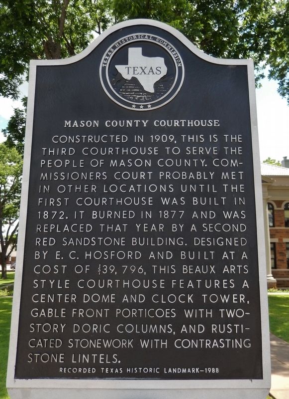 Mason County Courthouse Marker image. Click for full size.