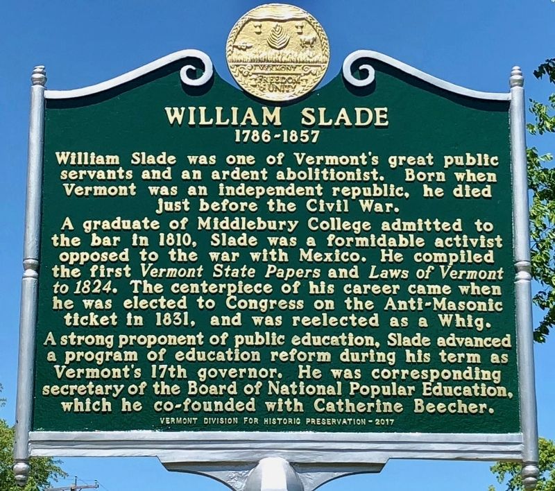 William Slade Marker. Click for full size. William Slade Marker image. Click for full size.