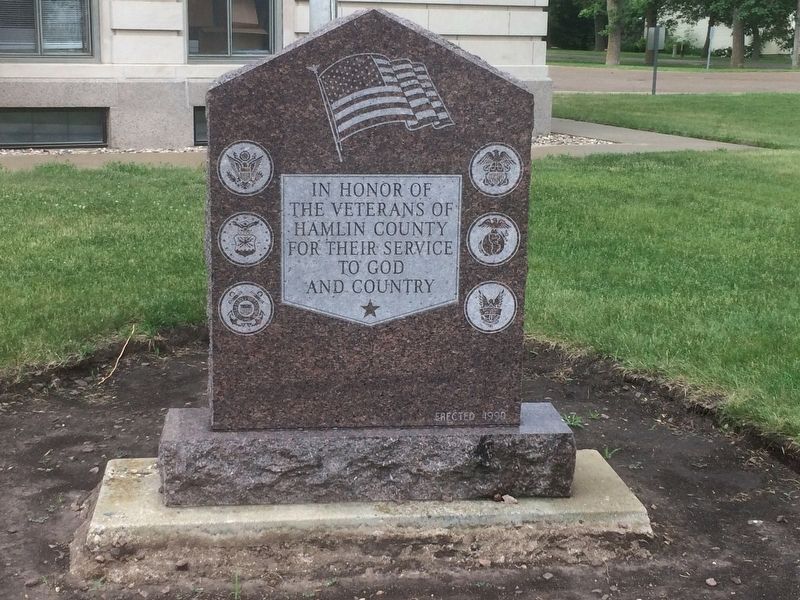Hamlin County South Dakota Veterans Memorial Marker image. Click for full size.