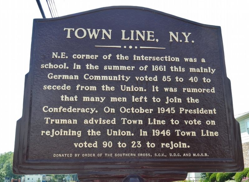 Town Line, N.Y. Marker image. Click for full size.