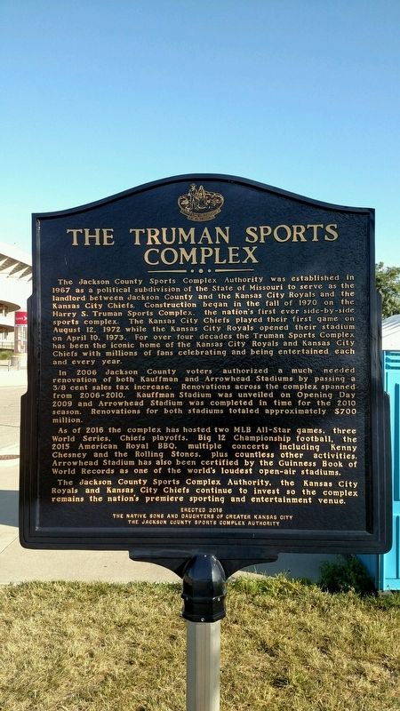 The Truman Sports Complex Marker. Click for full size. The Truman Sports Complex Marker image. Click for full size.