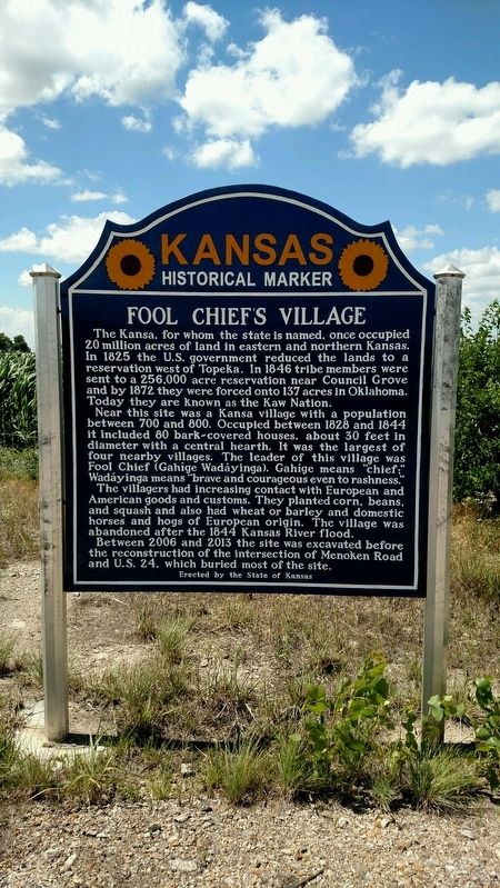 Fool Chief's Village Marker image. Click for full size.