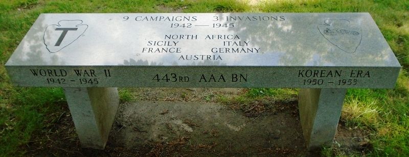 443rd Anti-Aircraft Artillery Battalion Memorial Bench image. Click for full size.