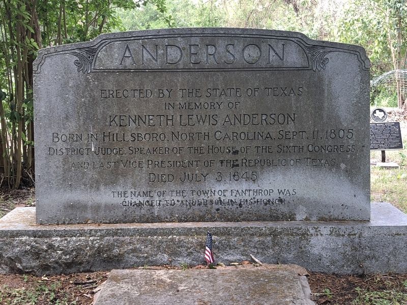 Kenneth Lewis Anderson Marker Front image. Click for full size.