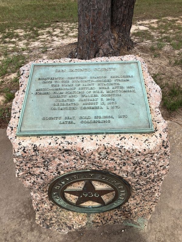San Jacinto County Marker image. Click for full size.