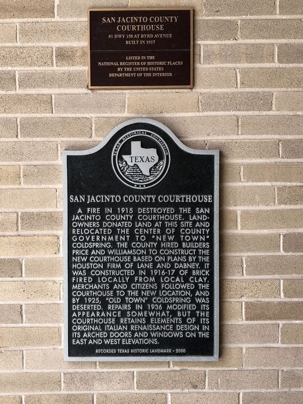 San Jacinto County Courthouse Marker image. Click for full size.
