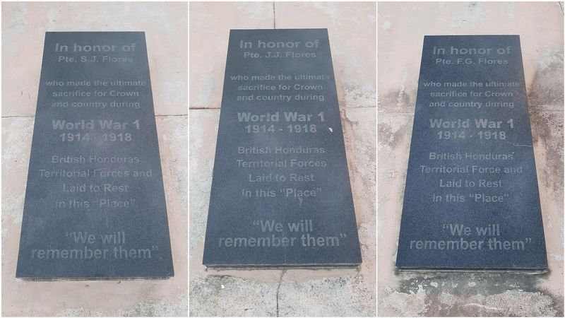 Graves at the British Honduras Territorial Force Memorial image. Click for full size.