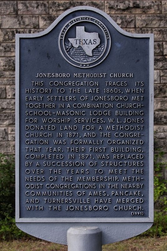 Jonesboro Methodist Church Marker image. Click for full size.