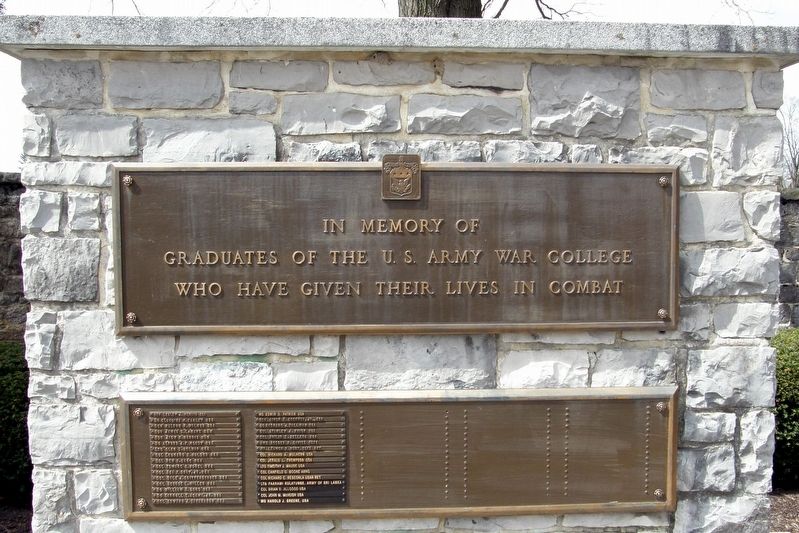 U S Army War College Alumni Memorial. Click for full size. U S Army War College Alumni Memorial image. Click for full size.