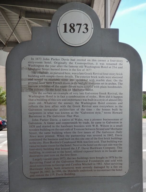 Washington Hotel Marker. Click for full size. Washington Hotel Marker image. Click for full size.
