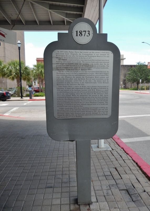 Washington Hotel Marker (<i>tall view</i>). Click for full size. Washington Hotel Marker (<i>tall view</i>) image. Click for full size.