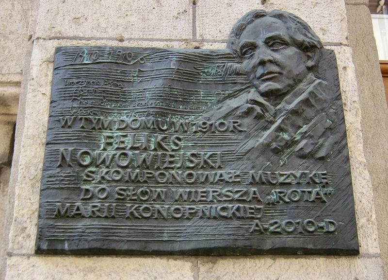 Feliks Nowowiejski Marker. Click for full size. Feliks Nowowiejski Marker image. Click for full size.