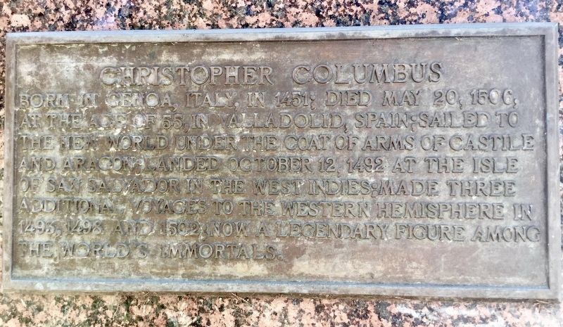 Christopher Columbus Marker. Click for full size. Christopher Columbus Marker image. Click for full size.