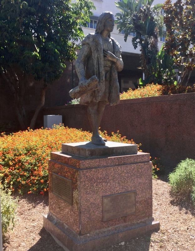 Christopher Columbus Marker and Statue. Click for full size. Christopher Columbus Marker and Statue image. Click for full size.