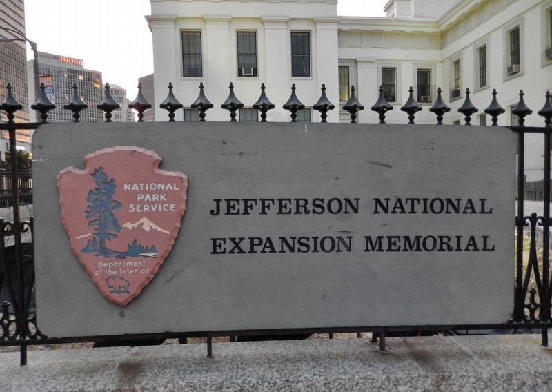 Jefferson National Expansion Memorial Sign (<i>near marker</i>) image. Click for full size.
