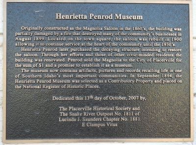 Henrietta Penrod Museum Marker image. Click for full size.