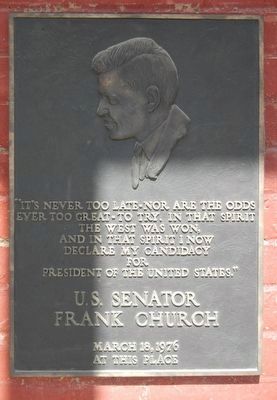 U.S. Senator Frank Church Marker image. Click for full size.