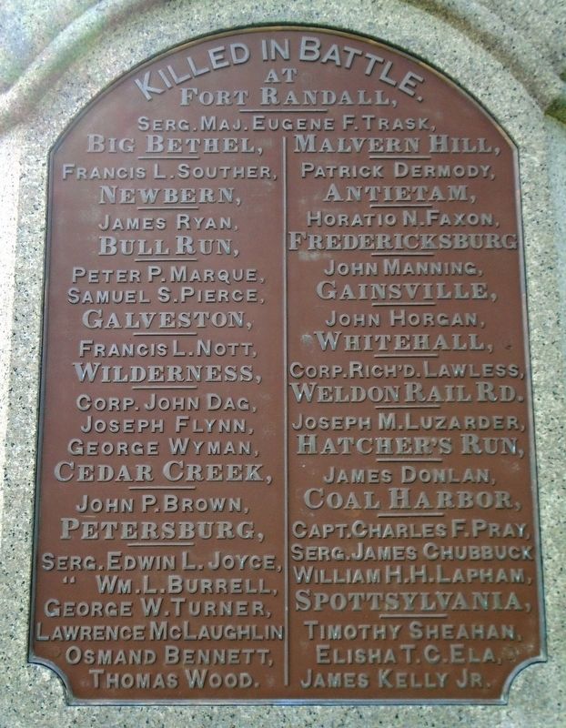 Civil War Memorial Killed in Action Honored Dead image. Click for full size.